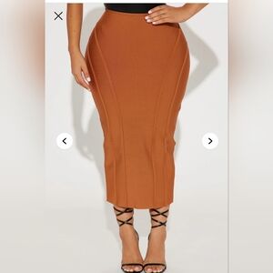 Bandage Brown Pencil Skirt